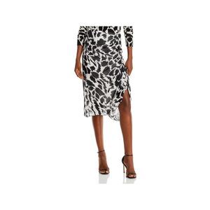 BOSS Womens White Draped Slit Lined Knee Length Wear To Work Pencil Skirt 0